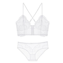 Load image into Gallery viewer, New French Retro Lace Front Buckle Bra Set Wire Free Bralette Ultra-Thin New Women Lingerie Sets Beauty Back Ladies Underwear
