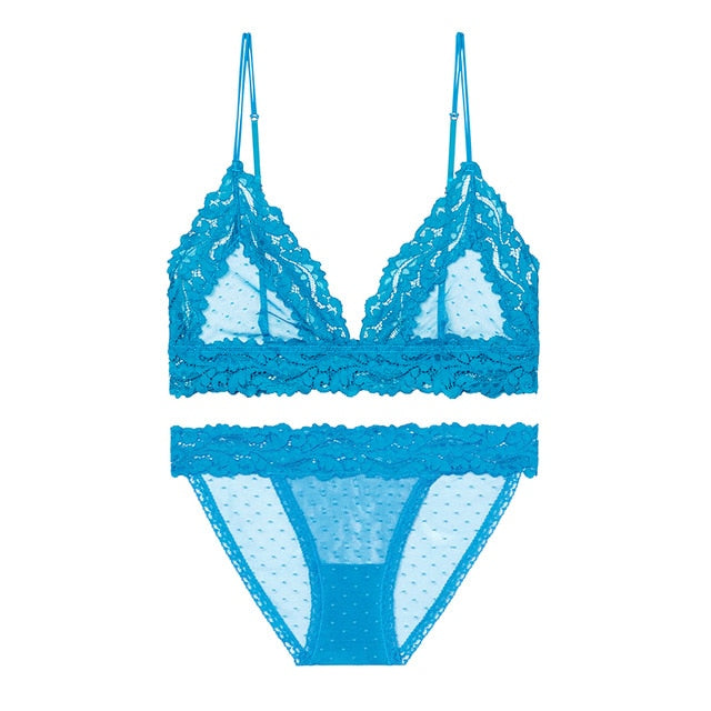 New French Style Ladies Bralette set Seamless Deep V Lace Bra sets Wireless Women Thin Underwear Sex Lingerie Soft Push Up Bras