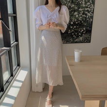 Load image into Gallery viewer, New Girls Summer Blouse Women Suit Shirt Short Sleeves Tops High Waist Long Print A Line Skirts Two Piece Suits Sell Separately