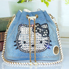 Load image into Gallery viewer, New Jean Bag Women&#39;s Diamond Chain Bag Hello Kitty Bag Crossbody Single Shoulder Bucket Bag