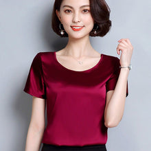 Load image into Gallery viewer, New Korea Fashion Summer Short Sleeve Plus Size Shirts Women Blouses Casual Wine Green Tops  blouse women S-4XL