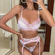 Load image into Gallery viewer, New Lace Women Underwear Set Fashion Bra Set Sexy Lingerie Romantic Temptation bralette Top Bra Half Cup White Brassiere