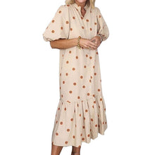 Load image into Gallery viewer, New Ladies Vintage Dot Dress Women Summer Spring Autumn Casual Long Beach Dress Loose Sexy Women Party Dresses Female Vestidos