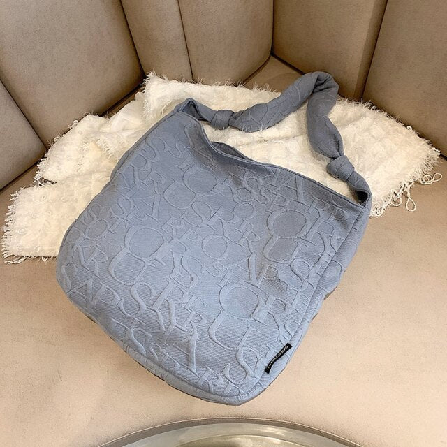 New Letters Female Big Totes High Quality Ladies Bucket Shoulder Soft Vintage Crossbody Bags 2022 Winter Fashion School Bookbags