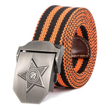 Load image into Gallery viewer, New Men &amp; Women High Quality 3D Five Rays Star Military Belt Old CCCP Army Belt Patriotic Retired Soldiers Canvas Jeans Belt