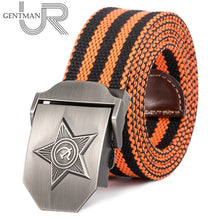 Load image into Gallery viewer, New Men &amp; Women High Quality 3D Five Rays Star Military Belt Old CCCP Army Belt Patriotic Retired Soldiers Canvas Jeans Belt