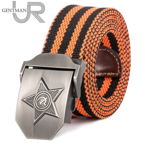 New Men & Women High Quality 3D Five Rays Star Military Belt Old CCCP Army Belt Patriotic Retired Soldiers Canvas Jeans Belt