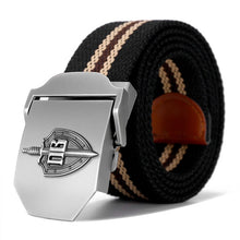 Load image into Gallery viewer, New Men &amp; Women High Quality Belt 3D Russian Border Guard Troop Buckle Military Belt Strong Luxury Jeans Canvas Tactical Belt