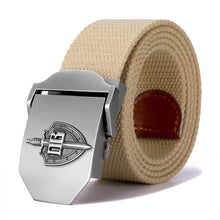 Load image into Gallery viewer, New Men &amp; Women High Quality Belt 3D Russian Border Guard Troop Buckle Military Belt Strong Luxury Jeans Canvas Tactical Belt