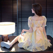 Load image into Gallery viewer, New Mesh Embroidery Sweet Fairy Dress Kawaii Princess Cake Skirt Summer Gentle Elegant Leisure Travel Shopping Mini Dress Women