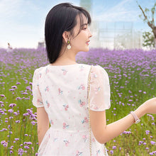 Load image into Gallery viewer, New Mesh Embroidery Sweet Fairy Dress Kawaii Princess Cake Skirt Summer Gentle Elegant Leisure Travel Shopping Mini Dress Women