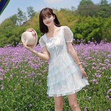 Load image into Gallery viewer, New Mesh Embroidery Sweet Fairy Dress Kawaii Princess Cake Skirt Summer Gentle Elegant Leisure Travel Shopping Mini Dress Women