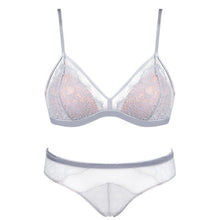 Load image into Gallery viewer, New Mesh Panties Medium Padded Women Lingerie Cup White Red Black Sexy Push Up Bandage Bra and Briefs Set Underwear