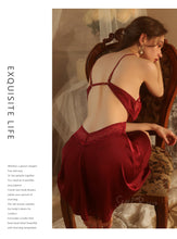 Load image into Gallery viewer, New Nightdress Women Sexy Lingerie Satin Gauze Perspective Sleepwear Femme Erotica Porno Skirt Summer Thin Dress Slutty Clothes