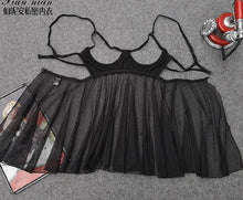 Load image into Gallery viewer, New Open Chest Sexy Babydoll Lingerie Dress Women Suspender Nightdress Lace Mesh Seductive Nightgown Sleepwear Night Dress