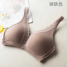 Load image into Gallery viewer, New Plus Size Lace Bralette Wire Free Bra Deep V Black Women Backless Lace Lingerie Padded Female Underwear Wireless Underwire