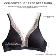 Load image into Gallery viewer, New Plus Size Lace Bralette Wire Free Bra Deep V Black Women Backless Lace Lingerie Padded Female Underwear Wireless Underwire