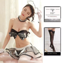 Load image into Gallery viewer, New Porno Women Transparent Lingerie Sexy Hot Erotic Bow Maid Uniform Cosplay Tenue Underwear Costume  lingerie set sexy
