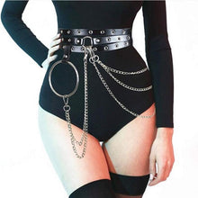 Load image into Gallery viewer, New Punk Waist Belt Chain Leather Black Belly Chains Layered Goth Wild Casual Belt Body Accessories for Women and Girls