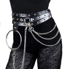 Load image into Gallery viewer, New Punk Waist Belt Chain Leather Black Belly Chains Layered Goth Wild Casual Belt Body Accessories for Women and Girls