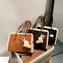 Load image into Gallery viewer, New Quilted Handbag Female Big Kawaii Totes High Quality Ladies Square Shoulder Soft Vintage Kawaii Tote Bag 2022 Winter Fashion