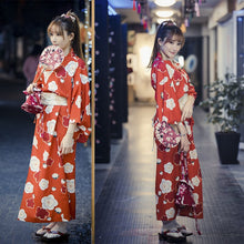 Load image into Gallery viewer, New Sakura Girl Kimono Dress Japanese Style Photo Photography Yukata Kimono Women Floral Anime Bathrobe Uniform Cosplay Costume