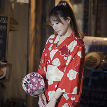 Load image into Gallery viewer, New Sakura Girl Kimono Dress Japanese Style Photo Photography Yukata Kimono Women Floral Anime Bathrobe Uniform Cosplay Costume
