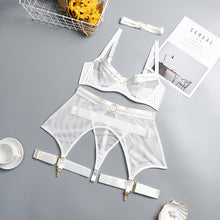 Load image into Gallery viewer, New Sensual Lingerie Mesh Bra Women&#39;s Underwear Set Lace Bandage Sexy Lingerie See-Through Bra and Brief Sets Erotic Underwear