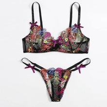 Load image into Gallery viewer, New Sensual Lingerie Women&#39;s Underwear Transparent Sexy Lingerie Underwire Bra Graters Embroidery Sexy Exotic Bra and Brief Sets