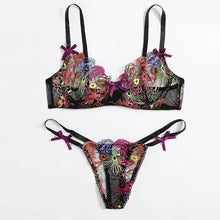 Load image into Gallery viewer, New Sensual Lingerie Women&#39;s Underwear Transparent Sexy Lingerie Underwire Bra Graters Embroidery Sexy Exotic Bra and Brief Sets