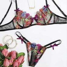 Load image into Gallery viewer, New Sensual Lingerie Women&#39;s Underwear Transparent Sexy Lingerie Underwire Bra Graters Embroidery Sexy Exotic Bra and Brief Sets