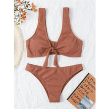 Load image into Gallery viewer, New Sexy Bikini Solid Swimwear 2022 Women Swimsuit Push Up Bikini Set Thread Style Bathing Suit Summer Beach Wear Swimming Suits