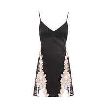 Load image into Gallery viewer, New Sexy Lace Split Strap Beauty Back Nightdress Women Silky Simulation Silk Nightgown Sleepwear Lingeire V Neck Night Gown