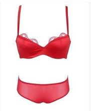 Load image into Gallery viewer, New Sexy Lace Wedding Dress 1/2 Cup Traceless Bra Set For Women Underwear Solid Sexy Vest Add Pad Beauty Back Push Up Lingerie