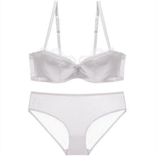 Load image into Gallery viewer, New Sexy Lace Wedding Dress 1/2 Cup Traceless Bra Set For Women Underwear Solid Sexy Vest Add Pad Beauty Back Push Up Lingerie