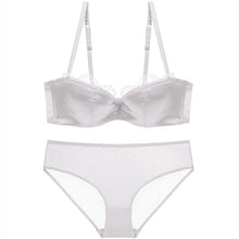 Load image into Gallery viewer, New Sexy Lace Wedding Dress 1/2 Cup Traceless Bra Set For Women Underwear Solid Sexy Vest Add Pad Beauty Back Push Up Lingerie