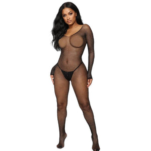 New Sexy Lingerie Women Fishnet Bodysuits Transparent Underwear Open Crotch Mesh Body Stockings Hot Porn Outfits Erotic Costume