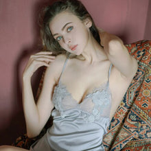 Load image into Gallery viewer, New Sexy Sleepwear Women Strap Nightdress Female Beauty Back Lace Temptation Flowers Solid Color Nightgowns Nighty