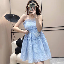 Load image into Gallery viewer, New Sleeveless Beaded Strap Summer Dress Women Print Floral A-Line Kawaii Japanese Sweet Girls Mini Dress Chic Fairy vestidos