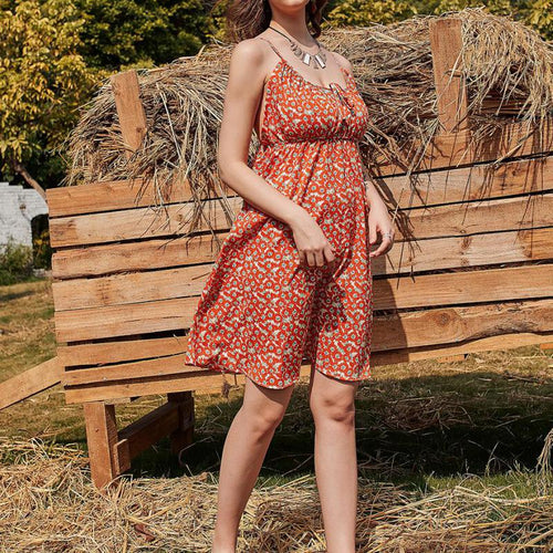 New Style Suspenders Summer Elegant And Sexy Small Floral Backless Short Skirt Slim Dress Small Man Dresses For Women Casual