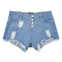 Load image into Gallery viewer, New Summer Women&#39;s Jeans Ultra Short Sexy High Waist Hole Zipper Denim Biker Shorts Nightclub