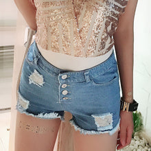 Load image into Gallery viewer, New Summer Women&#39;s Jeans Ultra Short Sexy High Waist Hole Zipper Denim Biker Shorts Nightclub