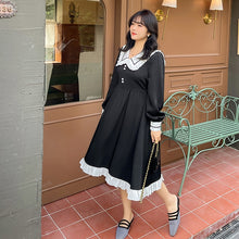 Load image into Gallery viewer, New Sweet Fungus Spliced Plus Size Dress Women 2022 Long Sleeve 3XL 4 XL Dresses Elegant Slim Waist Spring Vestidos Mujer