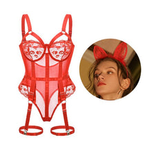 Load image into Gallery viewer, New Women Backless Sexy Teddies Bodysuit Intimates Body Femme 2022 Floral Embroidery Lace Bodysuit See Through