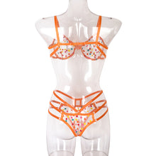 Load image into Gallery viewer, New Women Dot Print Sensual Lingerie Erotic Transparent Bra and Brief Set Underwear Lace Sexy Outfit Underwire Exotic Sets