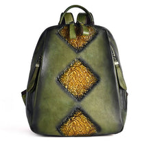 Load image into Gallery viewer, New Women Genuine Leather Backpack High Quality Natural Skin Rucksack Vintage Female Travel Bag Embossed Trends Daypack Knapsack