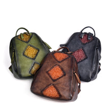 Load image into Gallery viewer, New Women Genuine Leather Backpack High Quality Natural Skin Rucksack Vintage Female Travel Bag Embossed Trends Daypack Knapsack