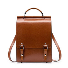 Load image into Gallery viewer, New Women Genuine Leather Backpacks Purse Shoulder Bags Female Vintage Travel Backpack Casual School College Book Bag For Girls