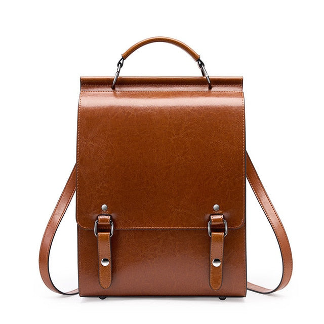 New Women Genuine Leather Backpacks Purse Shoulder Bags Female Vintage Travel Backpack Casual School College Book Bag For Girls