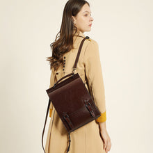 Load image into Gallery viewer, New Women Genuine Leather Backpacks Purse Shoulder Bags Female Vintage Travel Backpack Casual School College Book Bag For Girls